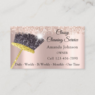 Classy Cleaning Service Maid Gold Residence Rose Business Card