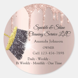 Classy Cleaning Services House Drips Keeping Classic Round Sticker