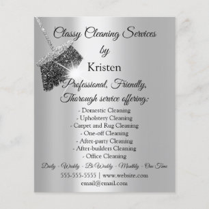 Classy Cleaning Services House Keeping Gray Silver Flyer