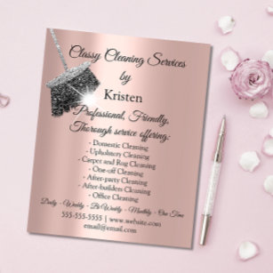 Classy Cleaning Services House Keeping Rose Silver Flyer
