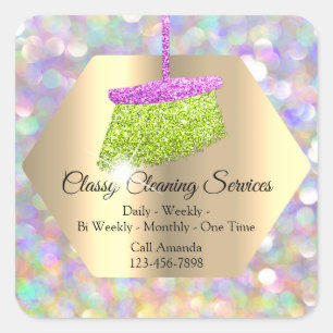 Classy Cleaning Services Maid Housekeeper Spark Square Sticker