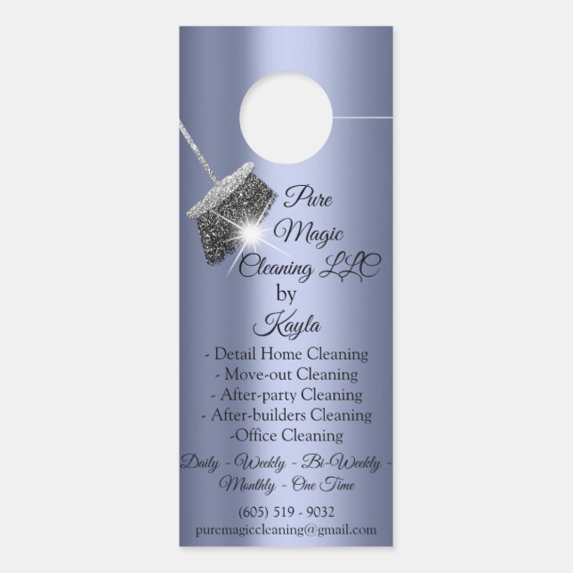 Classy Cleaning Services Move-out Cleaning Blue Door Hanger (Back)