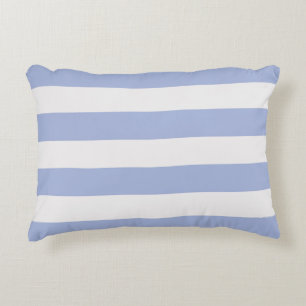 Classy Coastal Chic Light Blue White Stripes Decorative Cushion