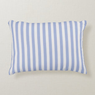Classy Coastal Chic Light Blue White Stripes Decorative Cushion