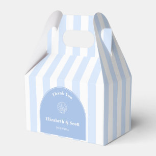 Classy Coastal Wedding Blue And White Stripe Favour Box