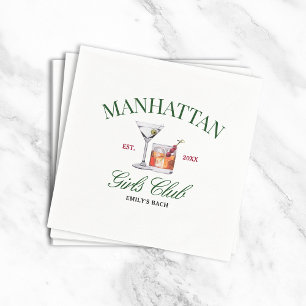 Classy Cocktails Green & Red Girl's Club Napkin
