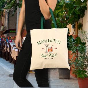 Classy Cocktails Green & Red Girl's Club Tote Bag