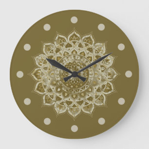 Classy Colorfully Mandala India Style 4 Large Clock