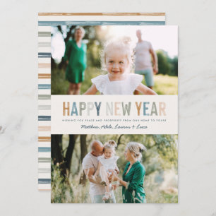 Classy colourful multi photo new years card
