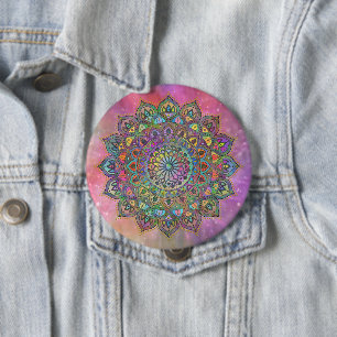Classy Colourfully Mandala India Style 1 10 Cm Round Badge
