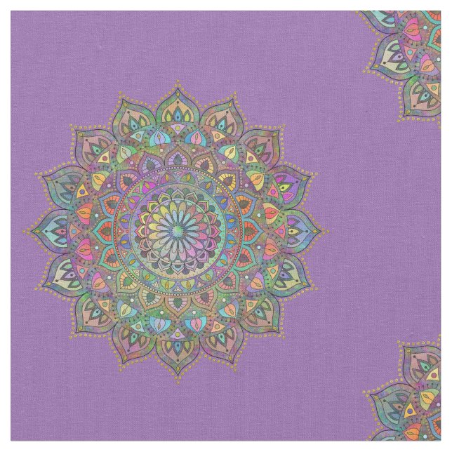 Classy Colourfully Mandala India Style 1 Fabric (Close Up)