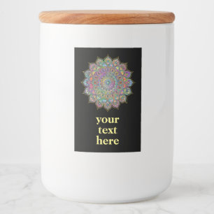 Classy Colourfully Mandala India Style 1 Food Label