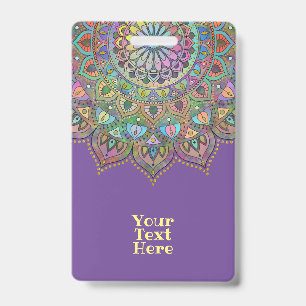 Classy Colourfully Mandala India Style 1 ID Badge