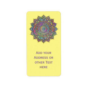 Classy Colourfully Mandala India Style 1 Label