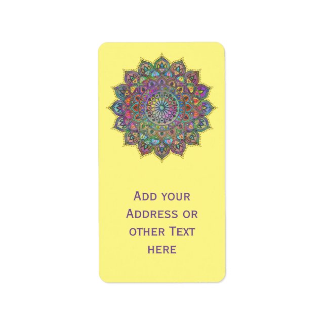 Classy Colourfully Mandala India Style 1 Label (Front)