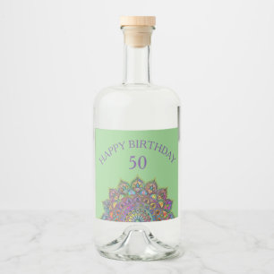 Classy Colourfully Mandala India Style 1 Liquor Bottle Label