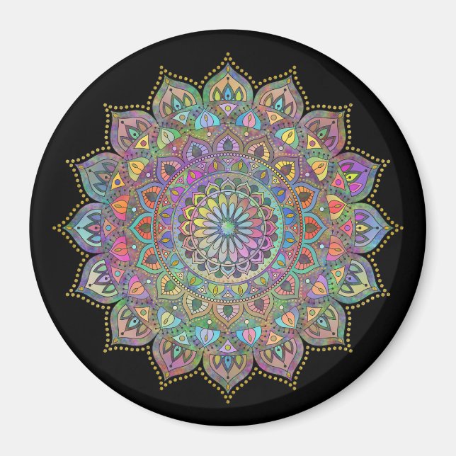 Classy Colourfully Mandala India Style 1 Magnet (Front)