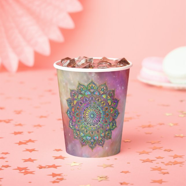 Classy Colourfully Mandala India Style 1 Paper Cups (Insitu)