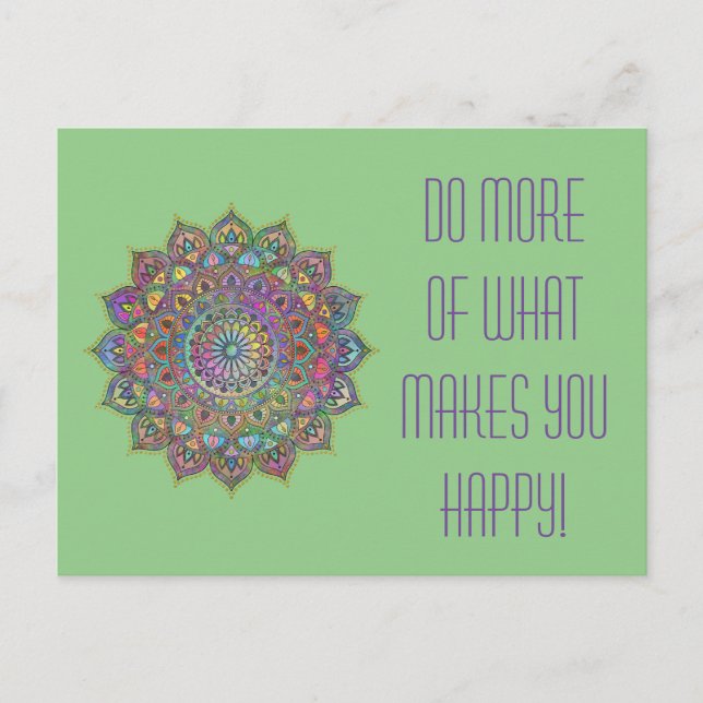 Classy Colourfully Mandala India Style 1 Postcard (Front)