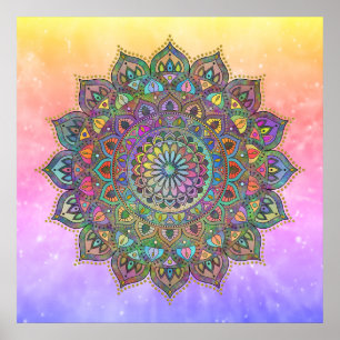 Classy Colourfully Mandala India Style 1 Poster