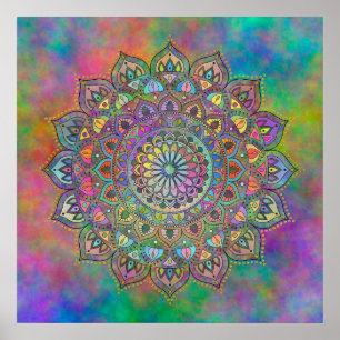 Classy Colourfully Mandala India Style 1 Poster