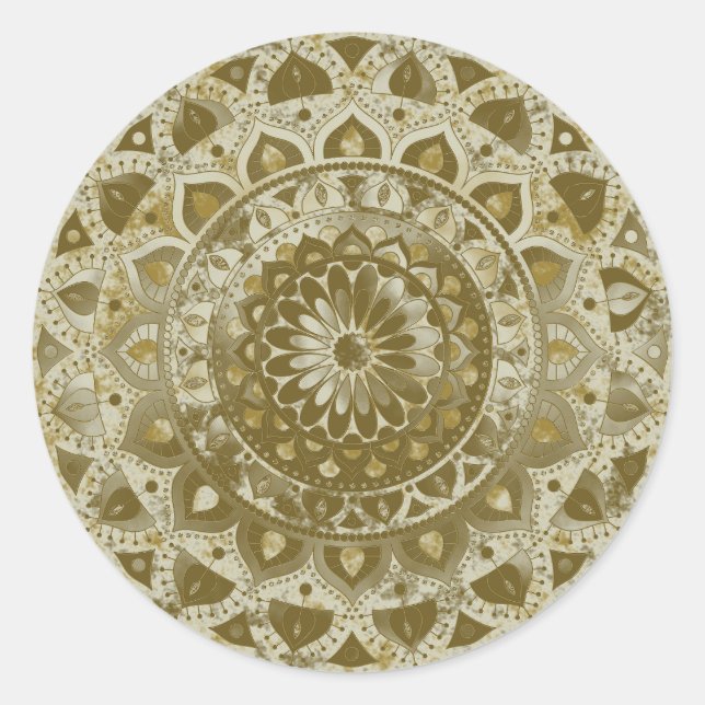 Classy Colourfully Mandala India Style 4 Classic Round Sticker (Front)