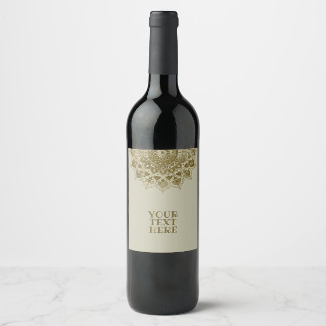 Classy Colourfully Mandala India Style 4 Wine Label (Front)
