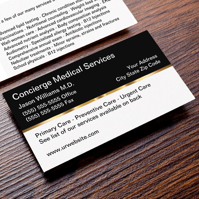 Classy Concierge Medical Sevices Business Card (Creator Uploaded)