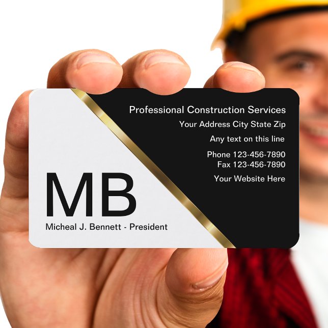 Classy Construction Business Cards (Creator Uploaded)