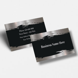 Classy Construction Business Cards Metallic look