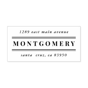 Classy Contemporary Family Name Return Address Rubber Stamp