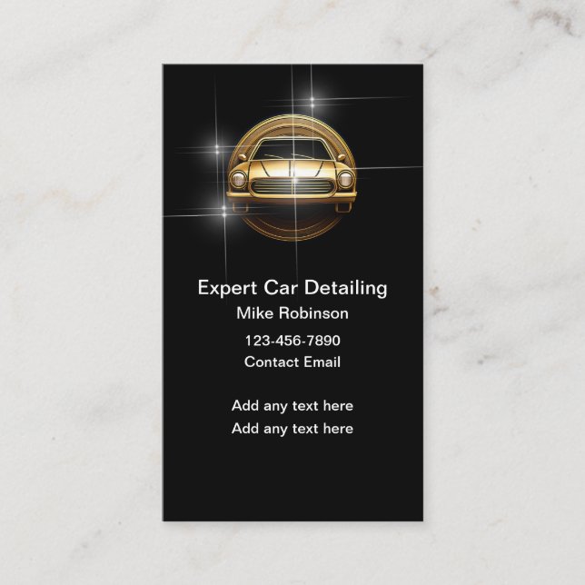 Classy Cool Automotive Car Detailing Business Card (Front)