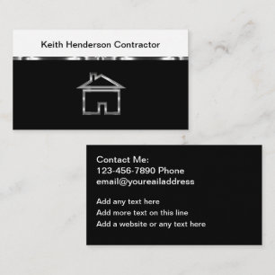 Classy Cool Building Contractor Business Cards