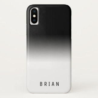 Classy COOL Gradient Black and White Personalised Case-Mate iPhone Case