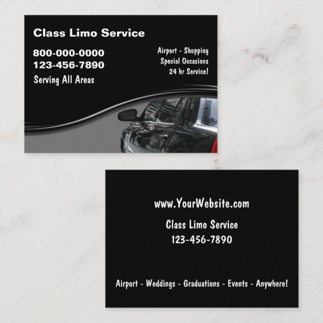 Classy Cool Taxi Business Cards (Front/Back)