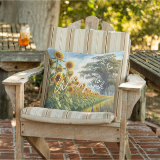 Classy Country Cottage Floral Art Painting Cushion