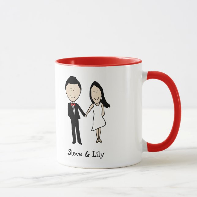 Classy couple- custom cartoon mug (Right)
