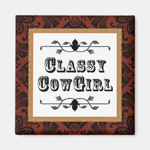 Classy Cowgirl Western Vintage style magnet
