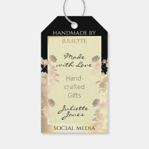 Classy Cream and Gold Chic Floral Product Supplies Gift Tags