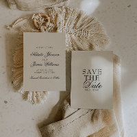 Classy Cream Black Old Money Fancy Wedding