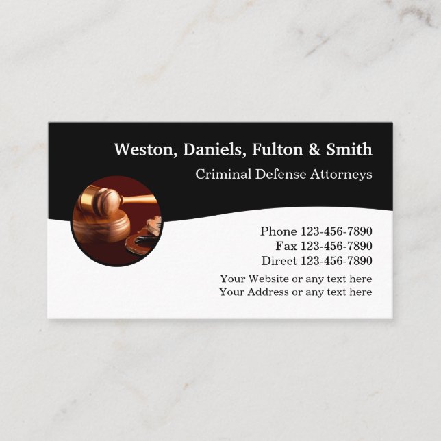 Classy Criminal Defence Law Group Business Card (Front)