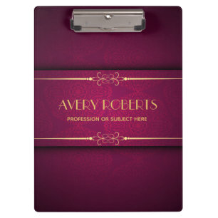 Classy crimson mandala Elegant Professional Clipboard