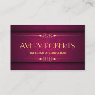 Classy crimson mandala ornament Elegant geometric Business Card