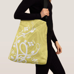 Classy Curls Over Yellow Artwork Crossbody Bag