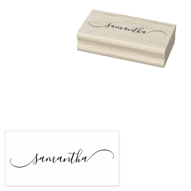 Classy Curved Swash Signature Rubber Stamp (Stamped)
