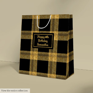 Classy Custom Black and Gold Gift Bag