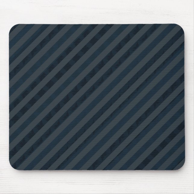 Classy Custom Dark Aqua & Navy Blue - Stripes Mouse Pad (Front)