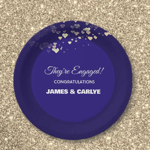 Classy, Custom Engagement Congrats Paper Plate