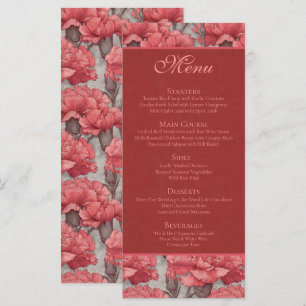 Classy Custom Pink Carnation Inspired Wedding Menu