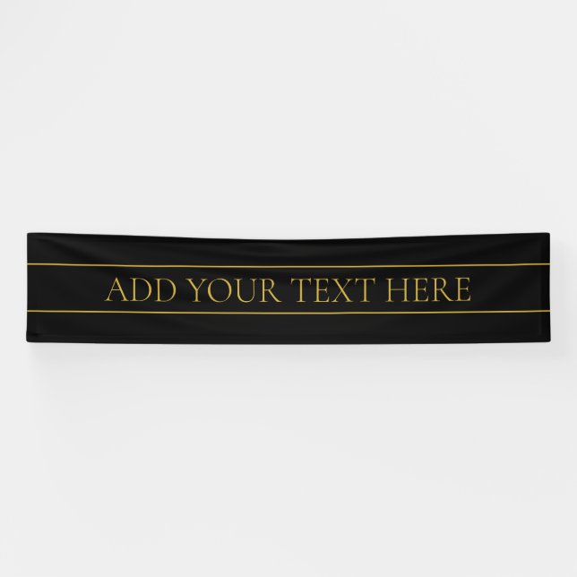 Classy Customisable Gold Text & Lines Banner (Horizontal)